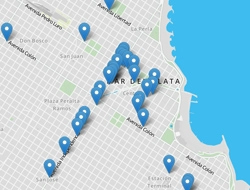 Plano de Mar del Plata con diferentes entidades bancarias