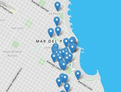 Plano de Mar del Plata con los Hoteles más Destacados