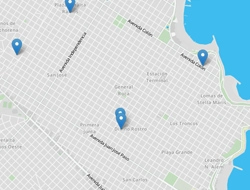 Plano de Mar del Plata con los distintos pozos de Pesca